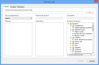 Cuadro de diálogo Servicios web